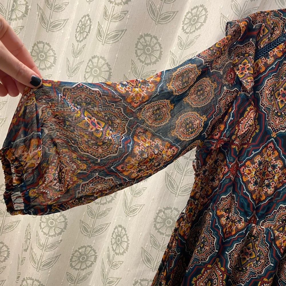 Loft Bohemian Print Maxi Dress XL - Picture 5 of 16